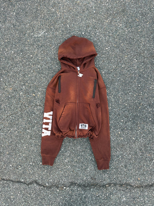 Eternal Drive Zip-up - Brown - (rhinestone free)